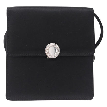 Bvlgari Shoulder Satin, Black, Satin, Shoulder Bag