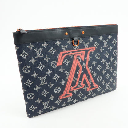 Louis Vuitton Pochette Apollo Limited Edition Upside Down Monogram Ink, Navy, Canvas, Clutch