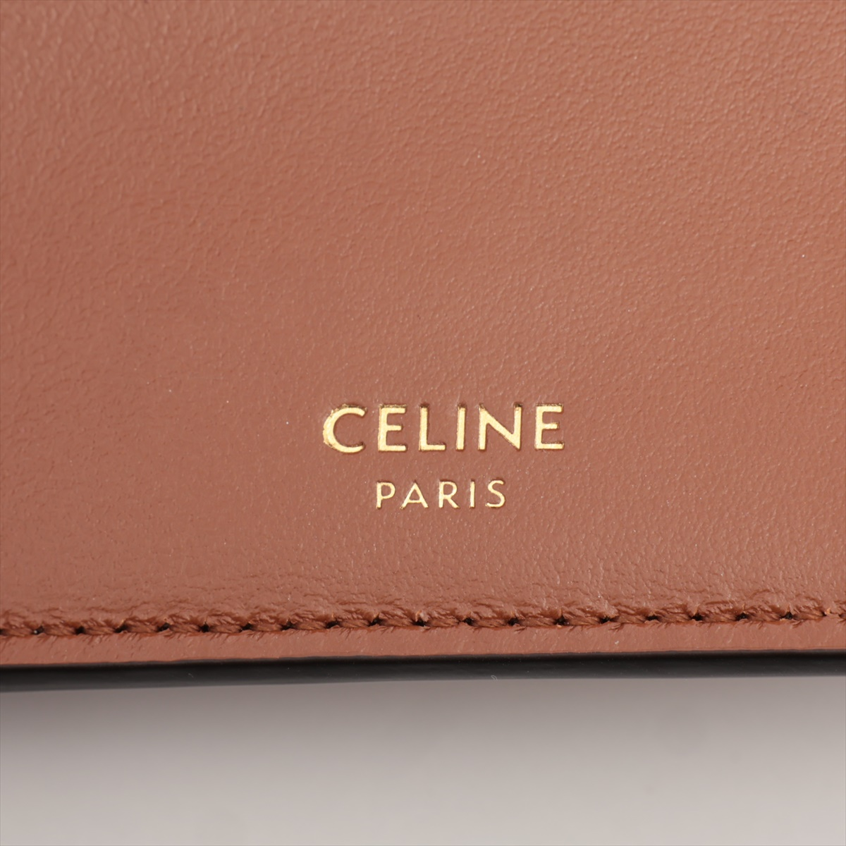Celine 16 Trifold Leather, Brown, Leather, Wallet