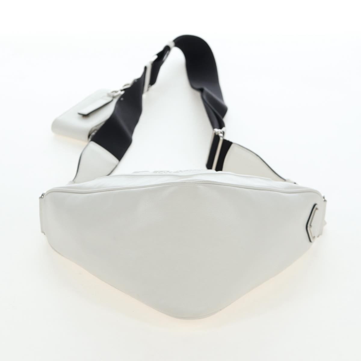 Prada Triangle Logo Wristlet Embossed Leather, White, Leather, Clutch