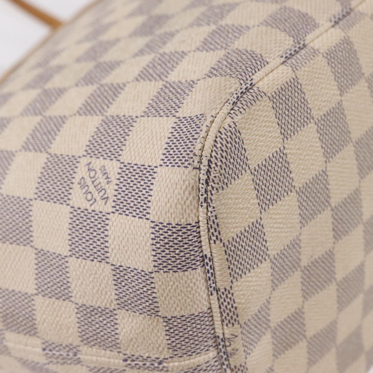 Louis Vuitton Neverfull Damier, White, Canvas, Tote Bag