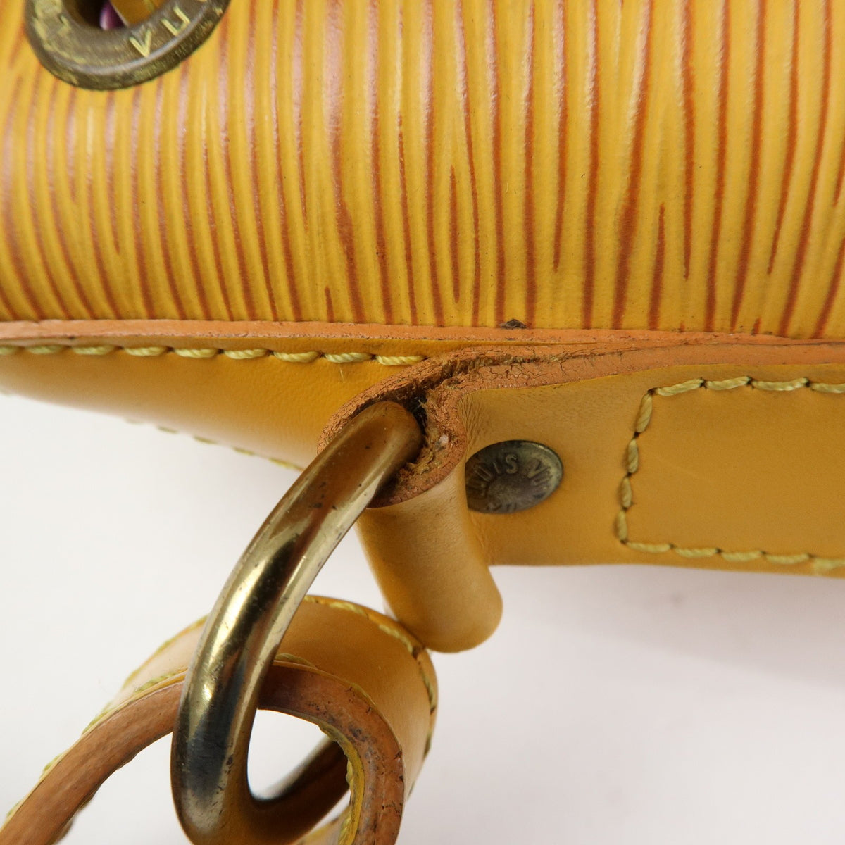 Louis Vuitton Petit Noe Epi Leather, Yellow, Leather, Handbag