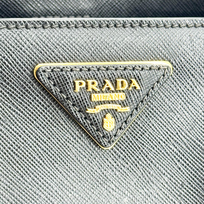 Prada Galleria  Strap Leather, Black, Leather, Handbag