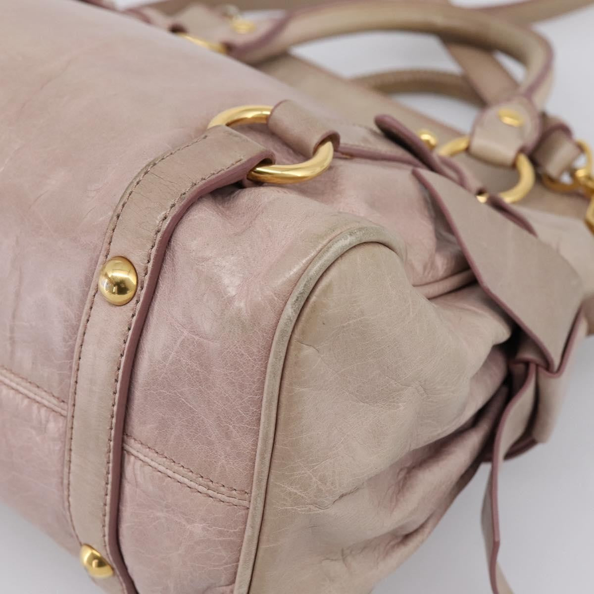 Miu Miu Vitello Lux Leather, Pink, Leather, Handbag