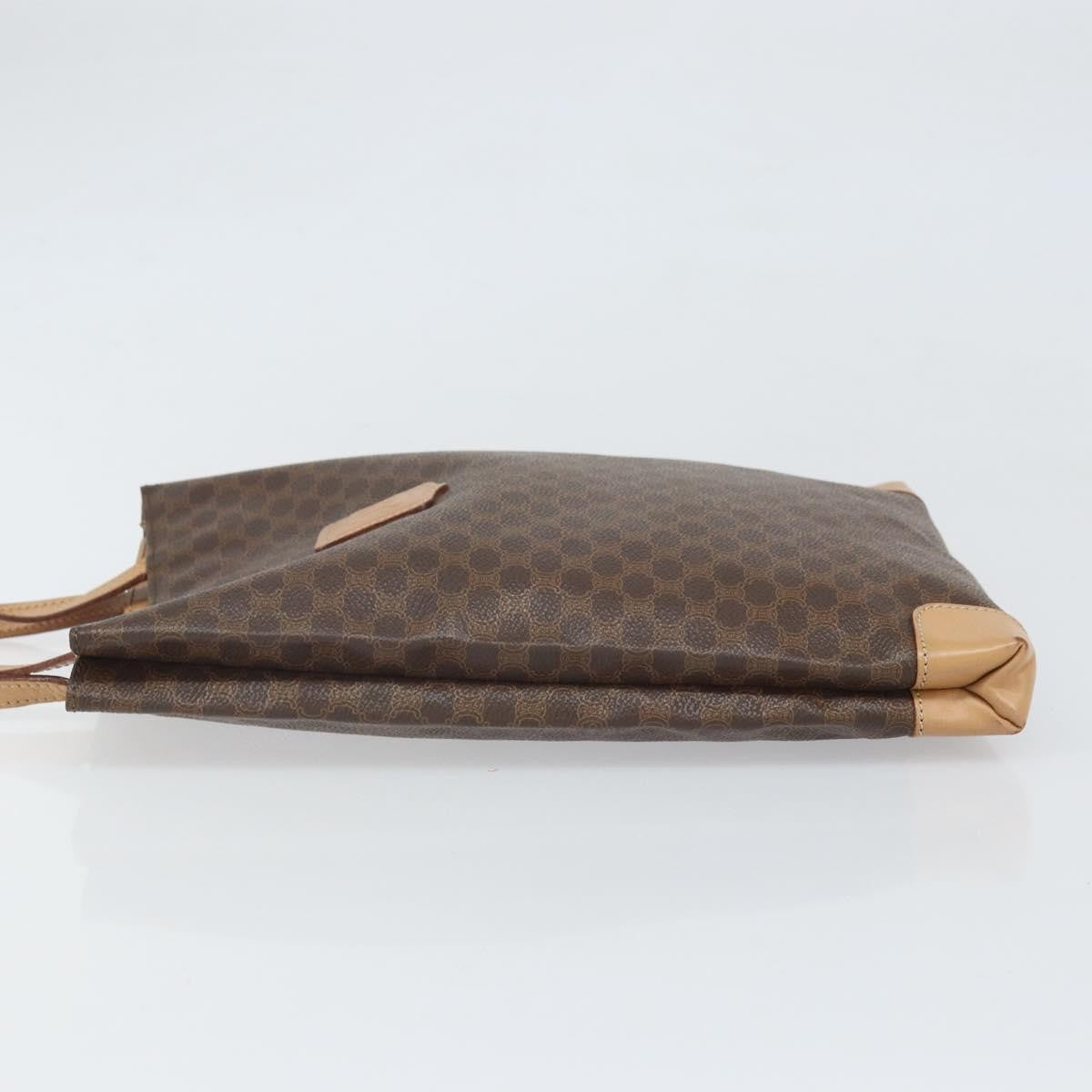 Celine Vintage Macadam Canvas and Leather, Brown, Canvas, Tote Bag