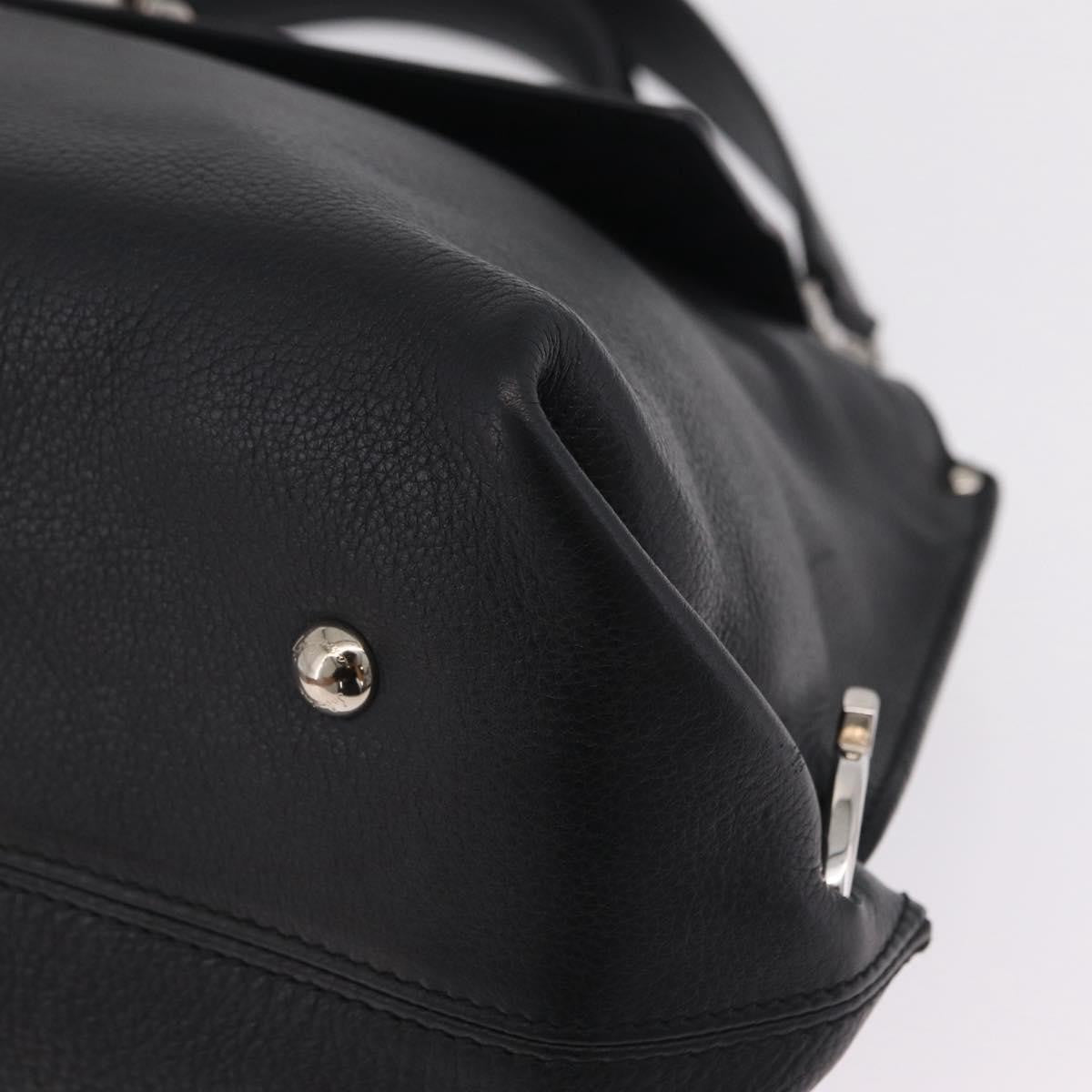 Salvatore Ferragamo Sofia Satchel Grainy Leather, Black, Leather, Handbag