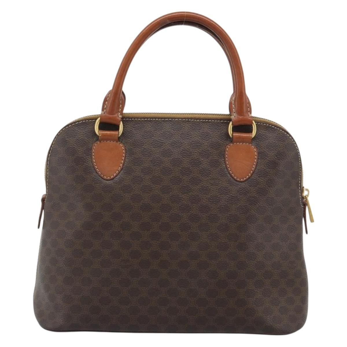 Celine Vintage Handbag Toile Céline, Brown, PVC, Handbag