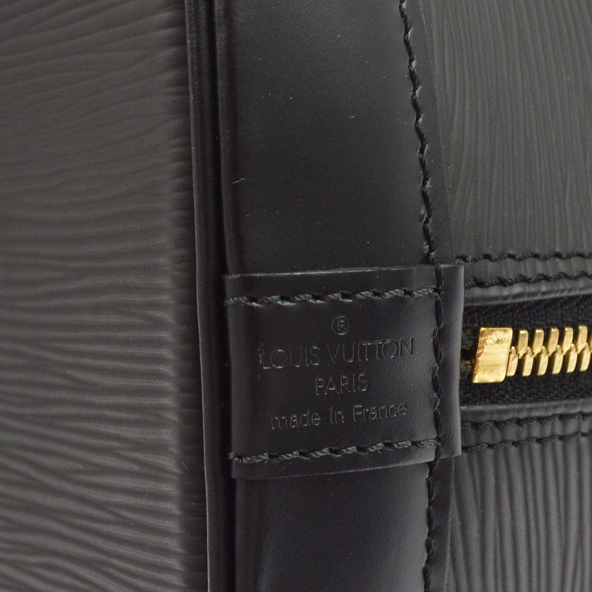 Louis Vuitton Alma Epi Leather, Black, Leather, Handbag