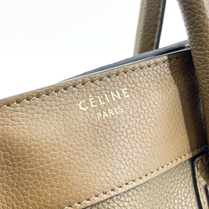 Celine Luggage Smooth Leather, Khaki, Leather, Handbag