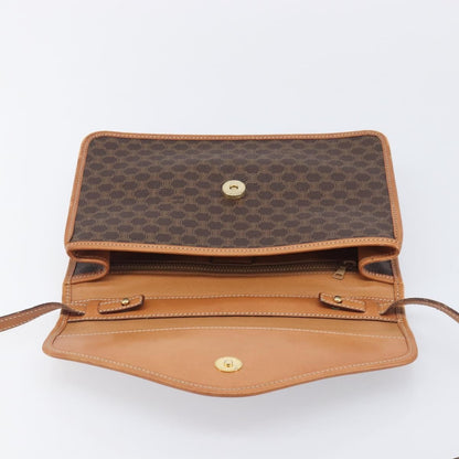 Celine Macadam Shoulder Canvas, Brown, Canvas, Crossbody Bag