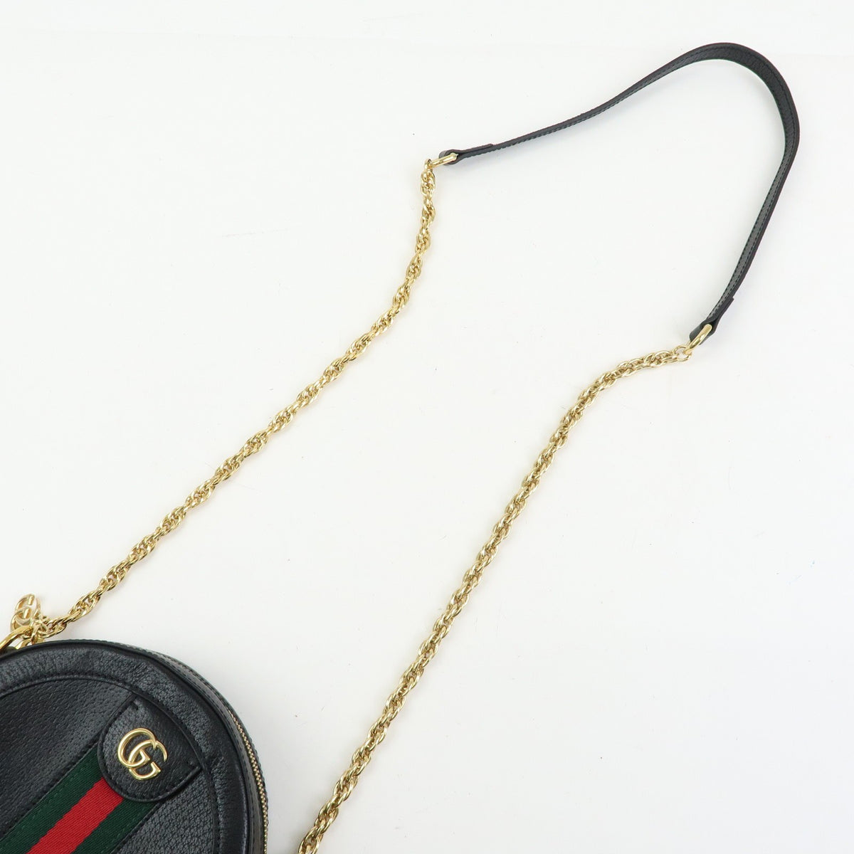Gucci Ophidia Round Leather, Black, Leather, Shoulder Bag