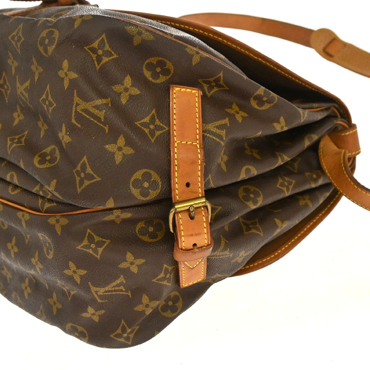 Louis Vuitton Saumur Monogram, Brown, Canvas, Shoulder Bag