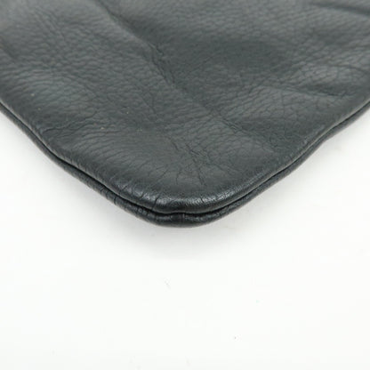 Gucci Bamboo Zip Pouch (Outlet) Leather, Black, Leather, Clutch