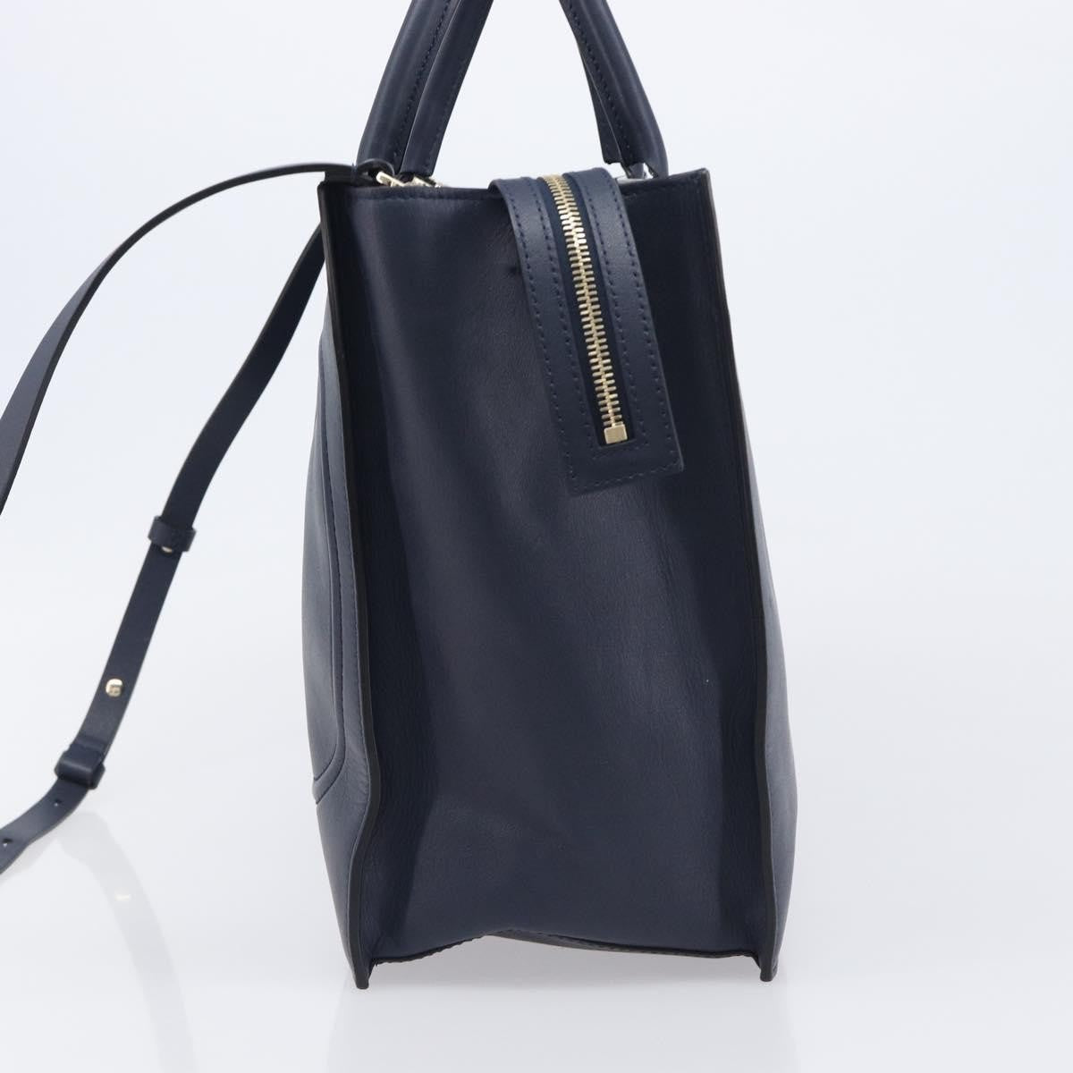 Valentino Garavani VLogo Convertible Shopper Leather, Navy, Leather, Tote Bag