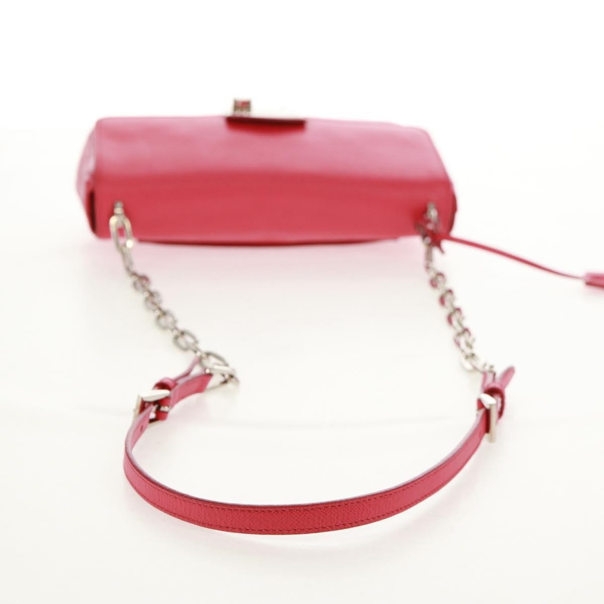 Prada Sound Chain Saffiano Leather, Red, Leather, Shoulder Bag