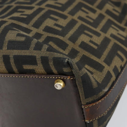 Fendi Vintage Zip Tote Zucca Canvas, Brown, Canvas, Tote Bag