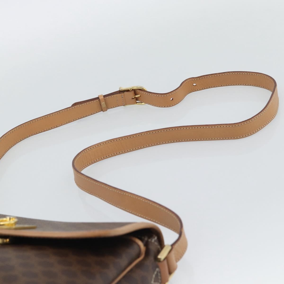 Celine Macadam Canvas, Brown, Canvas, Shoulder Bag
