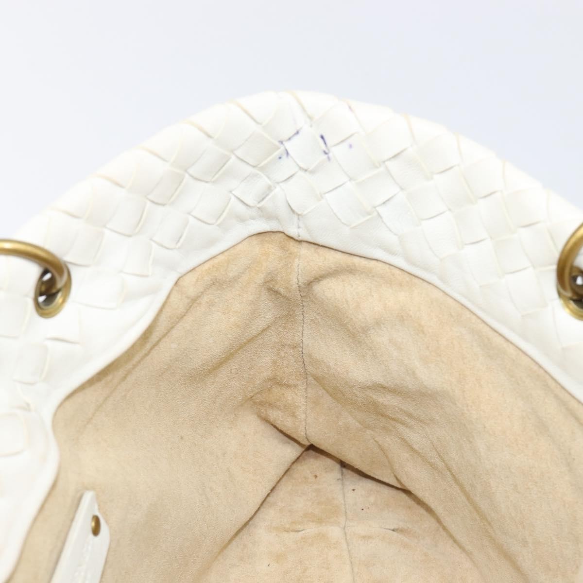 Bottega Veneta Capri Tote Intrecciato Nappa, White, Leather, Tote Bag