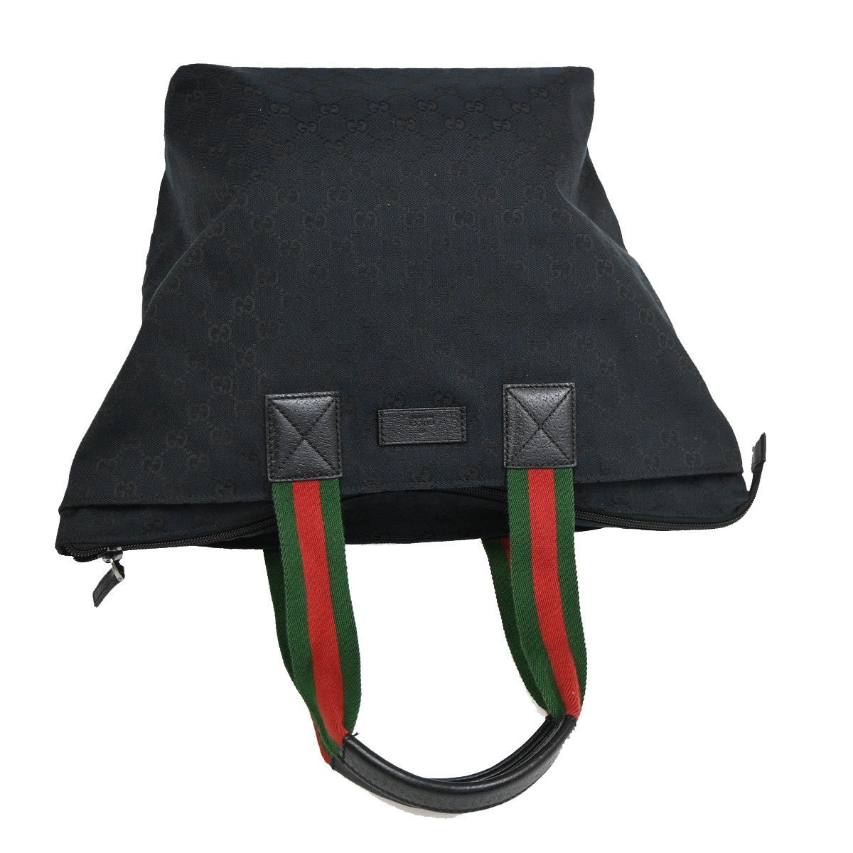 Gucci Web Zip GG Canvas, Black, Canvas, Tote Bag