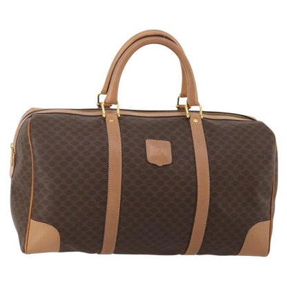 Celine Vintage Duffle Canvas and Leather, Brown, Canvas, Travel Bag