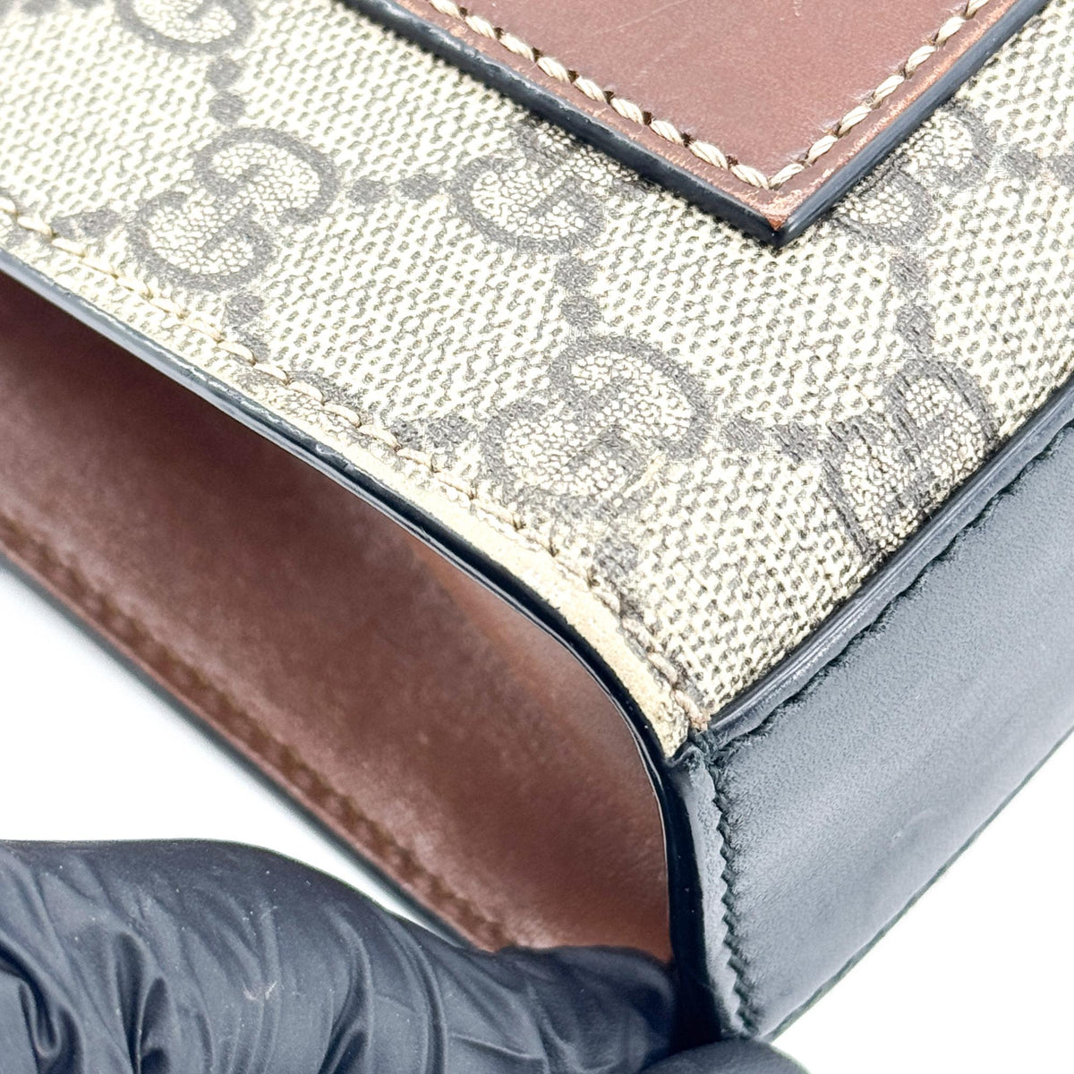 Gucci Padlock Clutch GG Canvas and Leather, Black, Canvas, Clutch