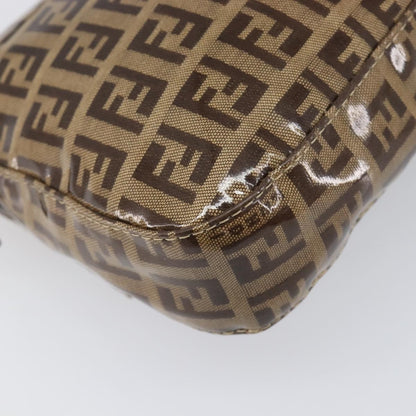 Fendi Mamma Baguette Zucca patent leather, Beige, Canvas, Shoulder Bag