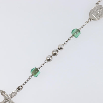 "Dolce & Gabbana Cross Pendant Metal with Crystals, Enamel and Faux Pearls", Silver, Metal, Necklace