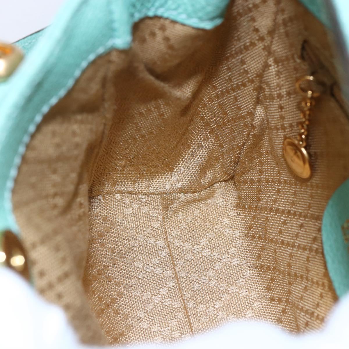 Gucci Bamboo Zip Pouch Leather, TURQUOISE, SUEDE, Clutche & pouche