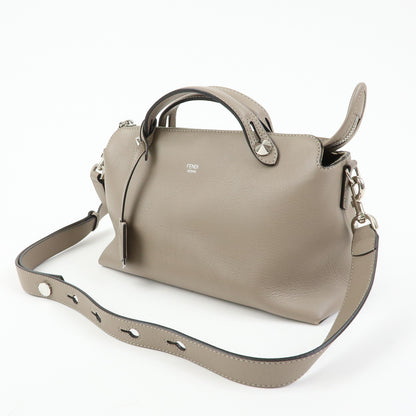 Fendi By The Way Satchel Leather, Beige, Leather, Handbag