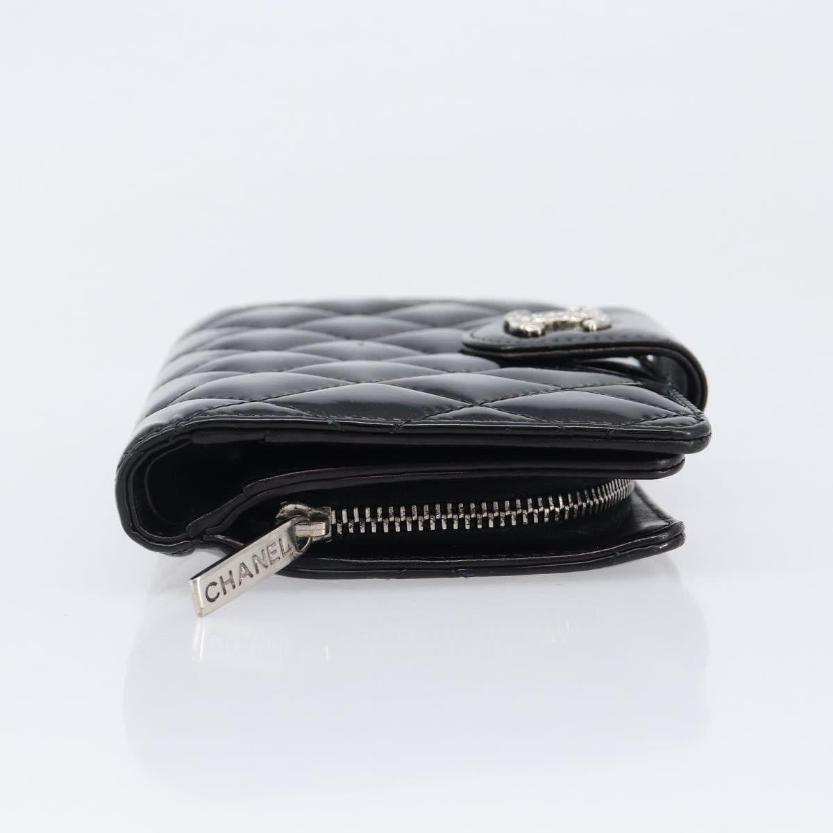 Chanel Brilliant CC French Quilted Patent, Black, Patent Leather, Wallet