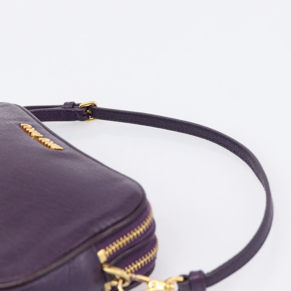 Miu Miu Double Zip Pochette Leather, Purple, Leather, Clutch