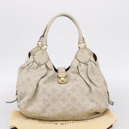 Louis Vuitton L Hobo Mahina Leather, Beige, Leather, Shoulder Bag