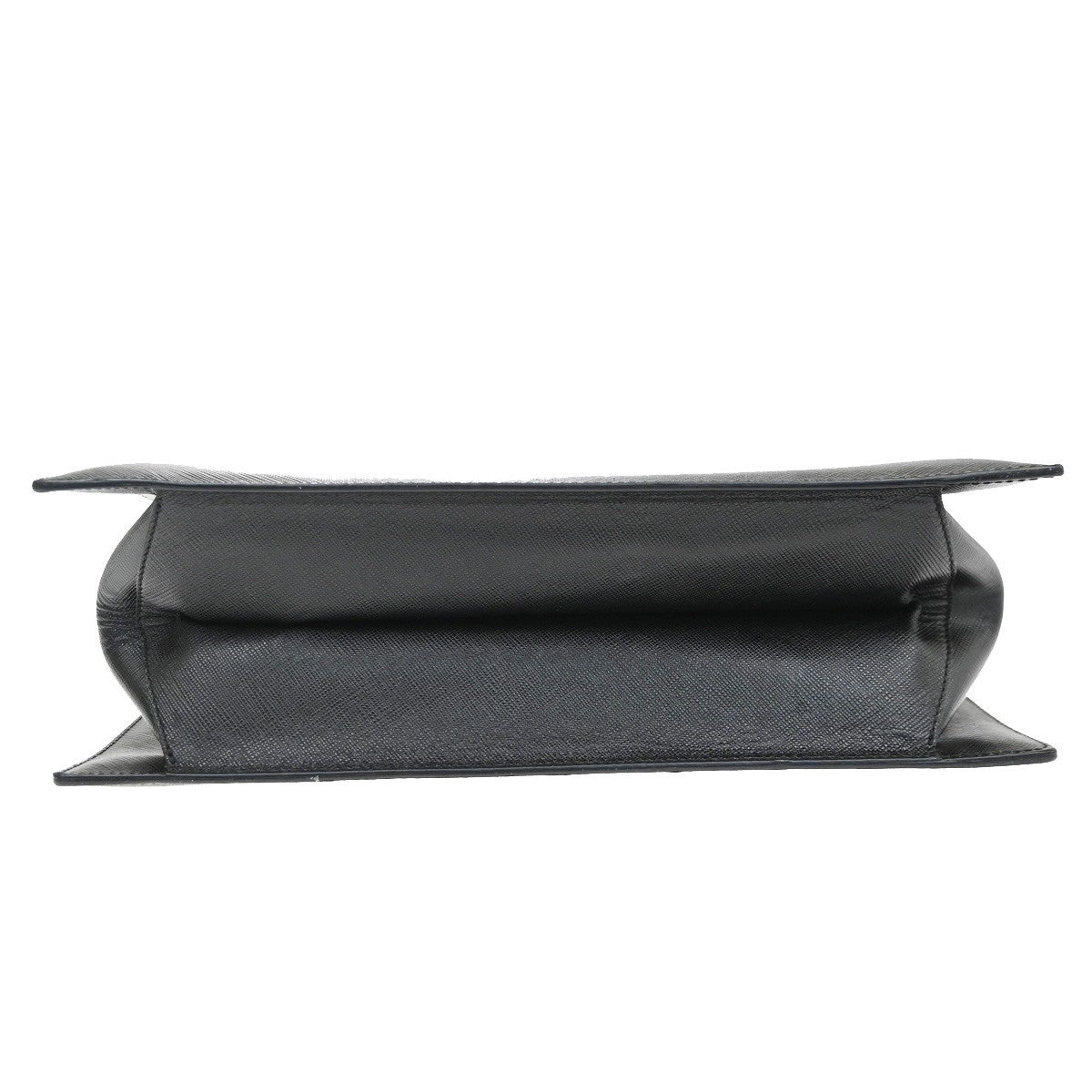 Salvatore Ferragamo Double Gancini Top Handle Saffiano Leather, Black, Leather, Handbag
