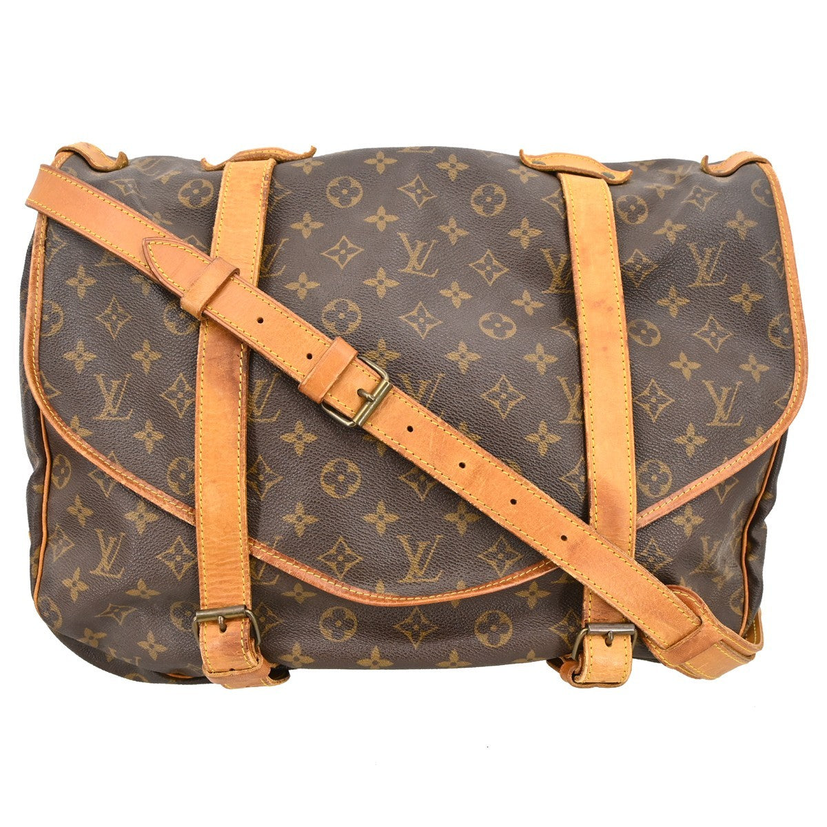 Louis Vuitton Saumur Monogram, Brown, Canvas, Shoulder Bag