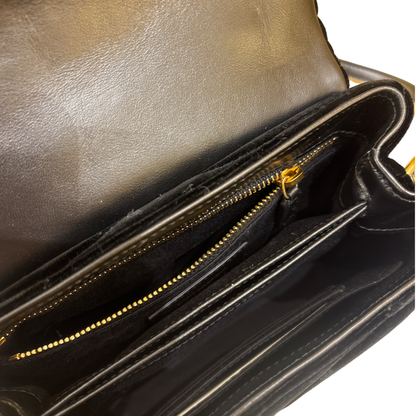 Saint Laurent LouLou Document Clutch Matelasse Chevron Leather, Black, Velvet, Handbag
