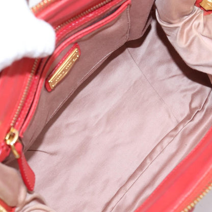 Miu Miu Madras Bowler Matelasse Leather, Red, Leather, Handbag
