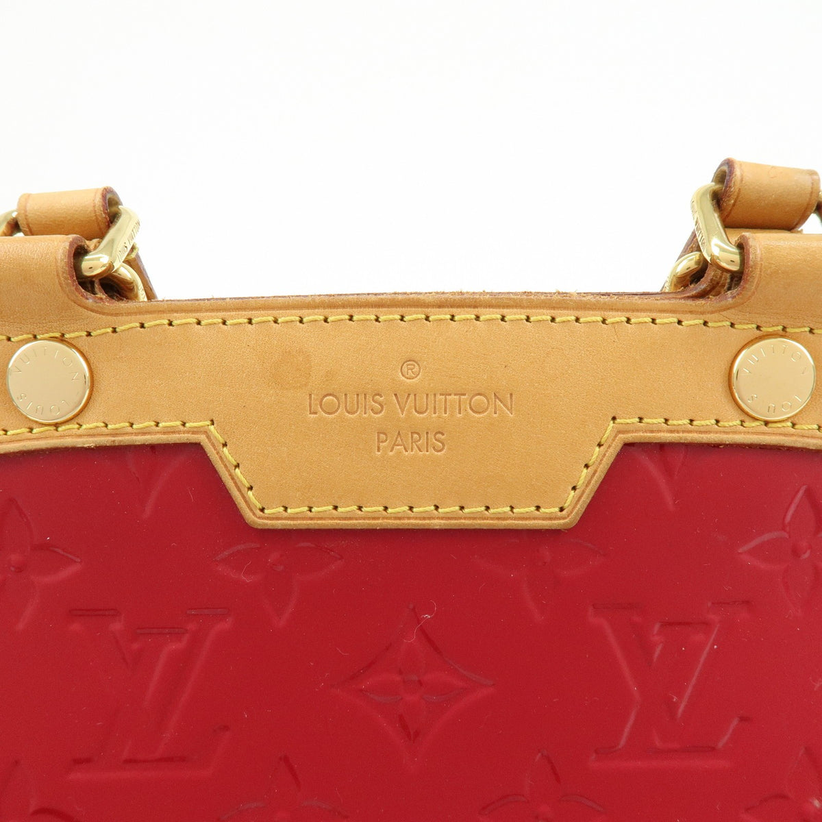 Louis Vuitton Brea Monogram Vernis, Red, Leather, Handbag