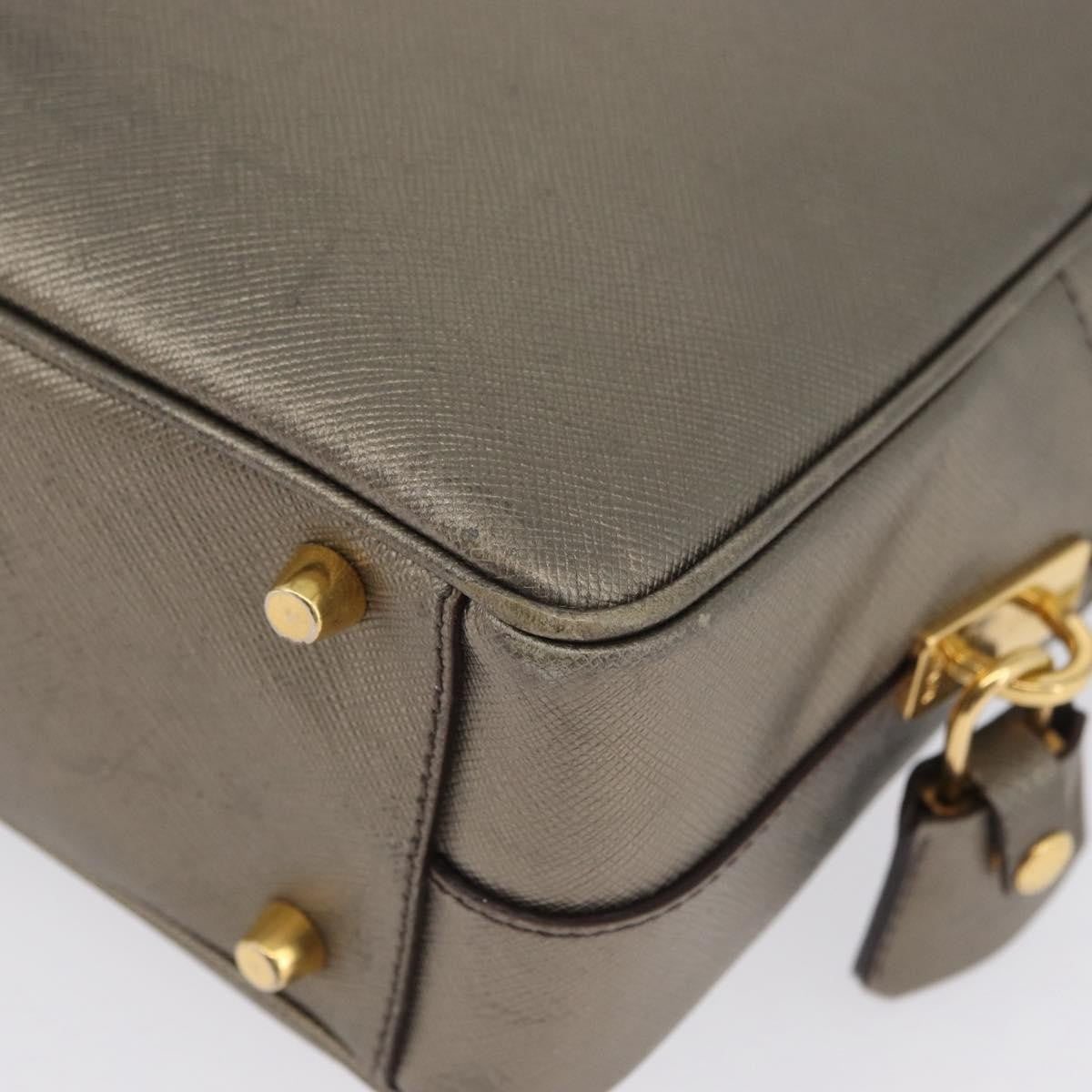 Prada Bauletto Saffiano Leather, Gold, Leather, Handbag