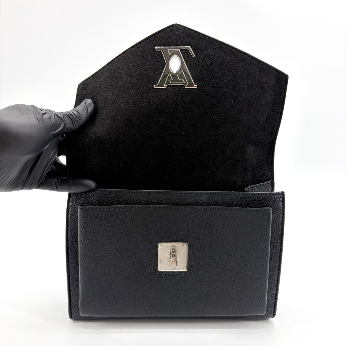 Louis Vuitton Mylockme Leather, Black, Leather, Handbag