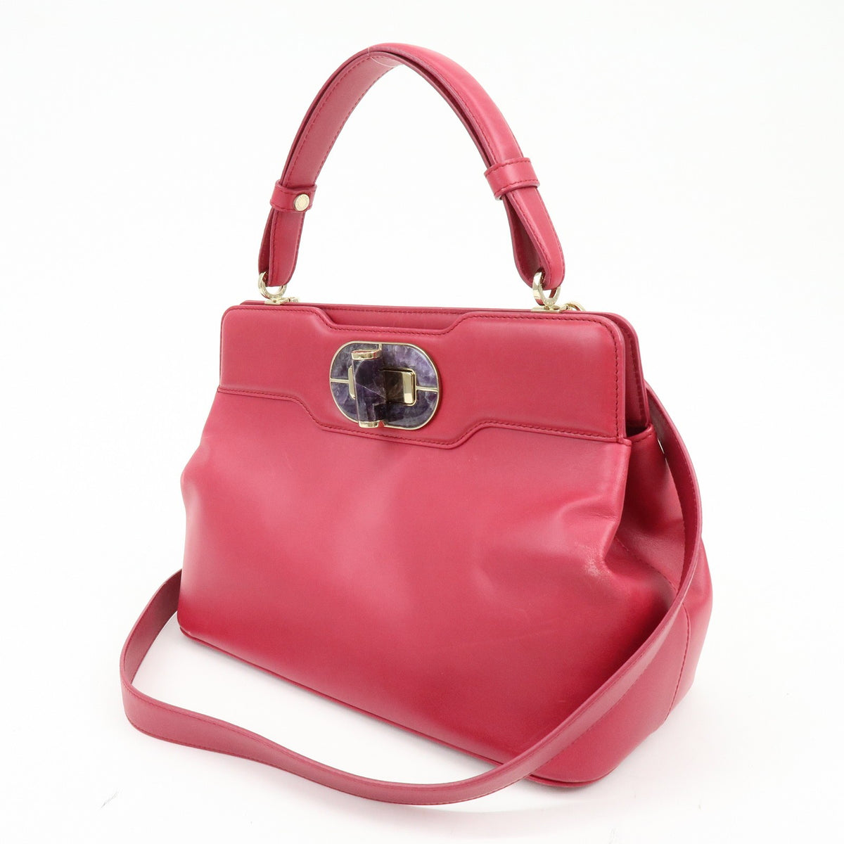 Bvlgari Isabella Rossellini Leather, Pink, Leather, Handbag