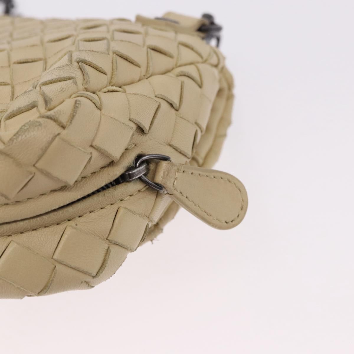 Bottega Veneta Intrecciato Shoulder Leather, Beige, Leather, Shoulder Bag