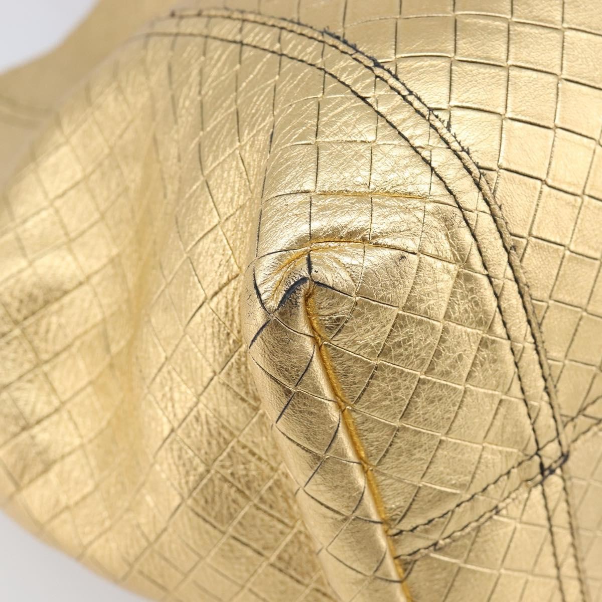 Bottega Veneta Intrecciomirage Leather, Gold, Leather, Tote Bag