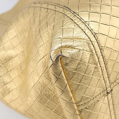 Bottega Veneta Intrecciomirage Leather, Gold, Leather, Tote Bag