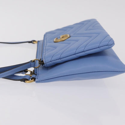 Gucci GG Marmont Double Matelasse Leather, Blue, Leather, Crossbody Bag