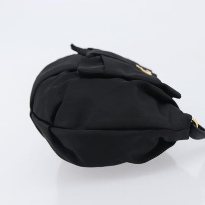 Prada Bow Wristlet Tessuto, Black, Nylon, Clutch