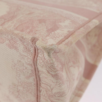 Christian Dior Book Embroidered Canvas, Pink, Canvas, Tote Bag