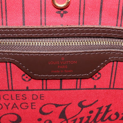 Louis Vuitton Neverfull Damier Ebene, Brown, Canvas, Tote Bag