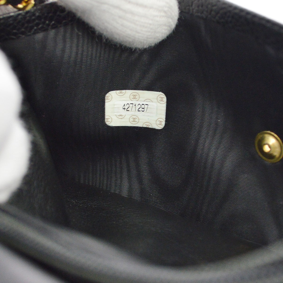 Chanel Vintage Timeless Wallet on Chain Caviar, Black, Leather, Crossbody Bag