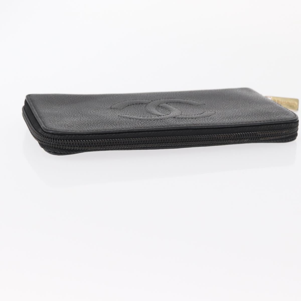 Chanel CC Zip Around Wallet Stitched Lambskin, BLACK, LEATHER, Wallets