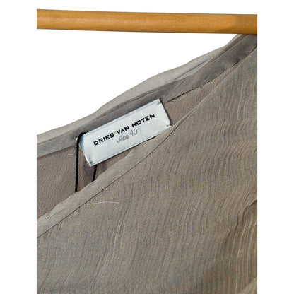 DRIES VAN NOTEN Ruched Blouse Gray